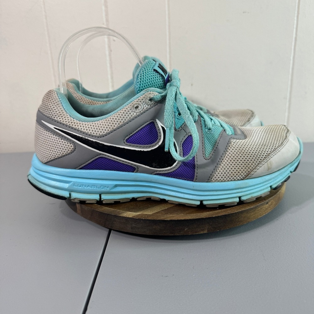 Nike Women's Running Shoes Teal Purple Gray LunarL+ Size 8